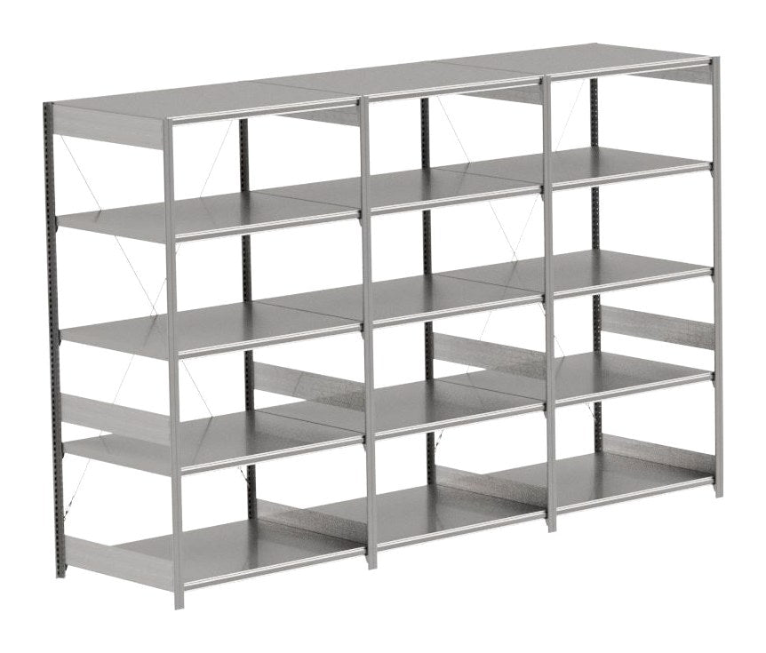 BITO Småvarereolpakke H2000×D824 mm – L3074, 3 seksjoner