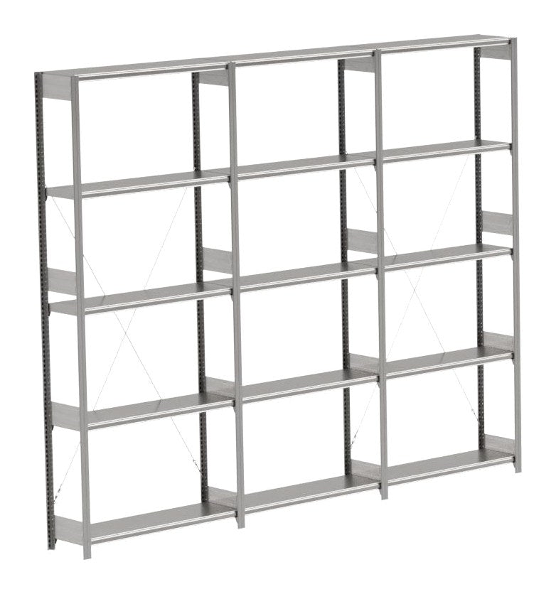 BITO Småvarereolpakke H2500×D324 mm – L3074, 3 seksjoner