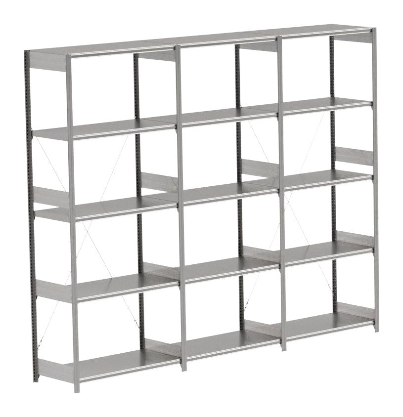 BITO Småvarereolpakke H2500×D524 mm – L3074, 3 seksjoner