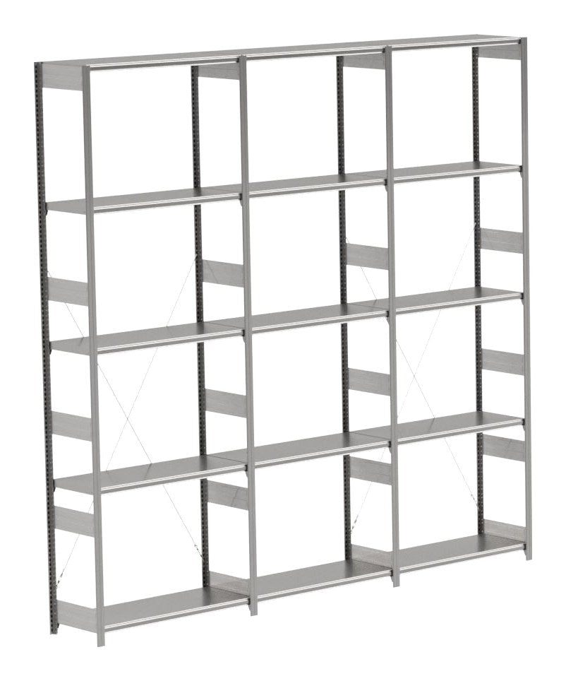 BITO Småvarereolpakke H3000×D424 mm – L3074, 3 seksjoner