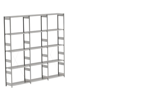 BITO Småvarereolpakke H3000×D424 mm – L3074, 3 seksjoner