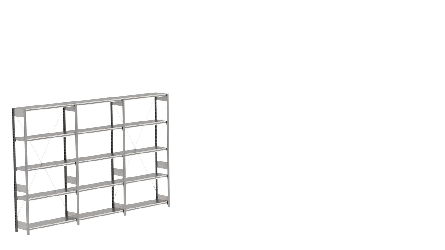BITO Småvarereolpakke H2000×D324 mm – L3074, 3 seksjoner