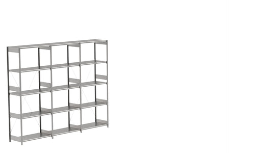 BITO Småvarereolpakke H2500×D524 mm – L3074, 3 seksjoner