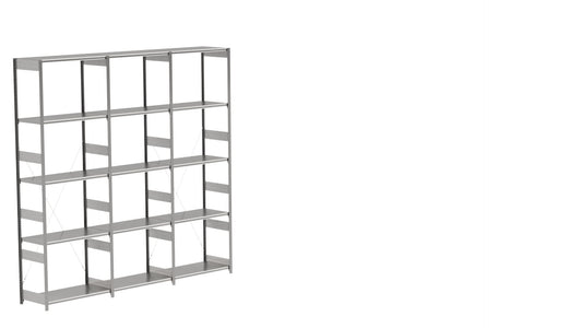 BITO Småvarereolpakke H3000×D524 mm – L3074, 3 seksjoner