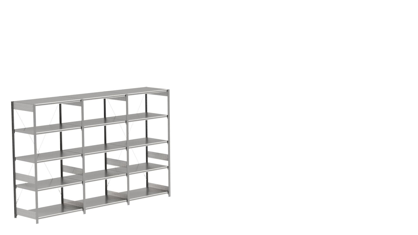 BITO Småvarereolpakke H2000×D624 mm – L3074, 3 seksjoner