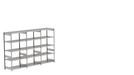 BITO Småvarereolpakke H2000×D624 mm – L3074, 3 seksjoner