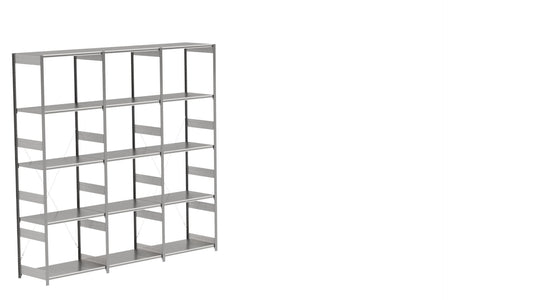 BITO Småvarereolpakke H3000×D624 mm – L3074, 3 seksjoner