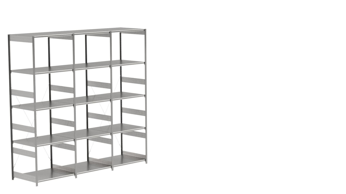 BITO Småvarereolpakke H3000×D824 mm – L3074, 3 seksjoner