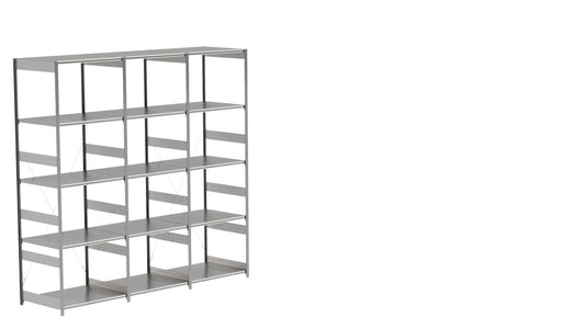 BITO Småvarereolpakke H3000×D824 mm – L3074, 3 seksjoner