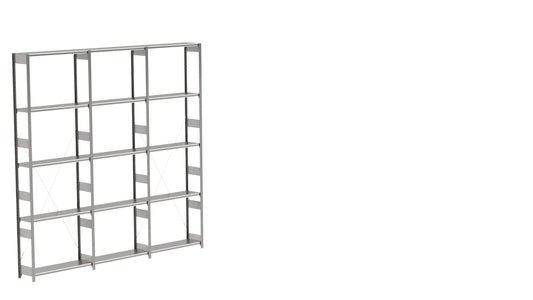 BITO Småvarereolpakke H3000×D324 mm – L3074, 3 seksjoner