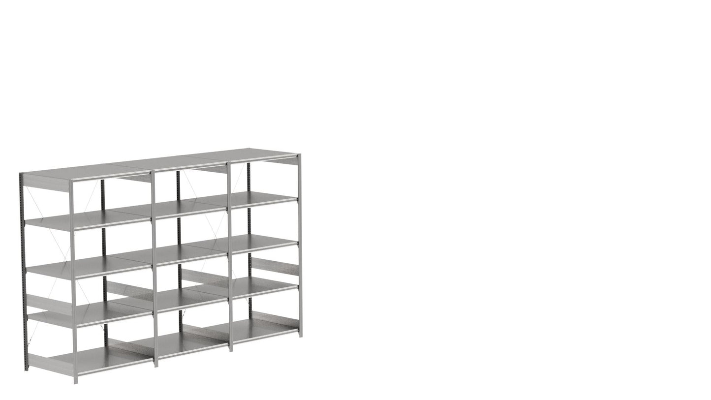 BITO Småvarereolpakke H2000×D824 mm – L3074, 3 seksjoner