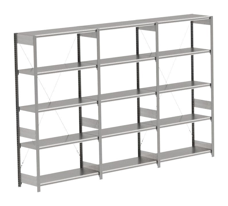 BITO Småvarereolpakke H2000×D424 mm – L3074, 3 seksjoner