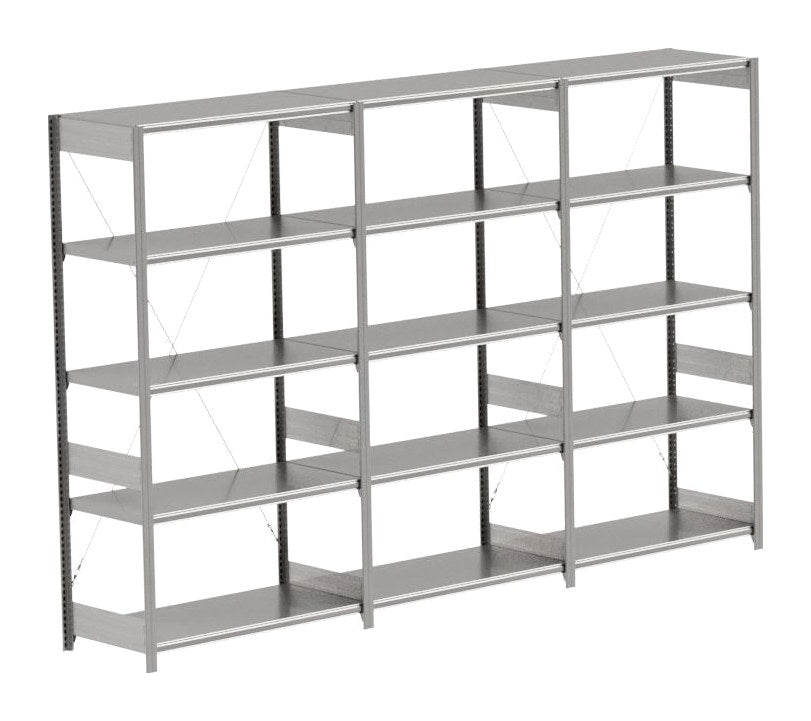 BITO Småvarereolpakke H2000×D524 mm – L3074, 3 seksjoner