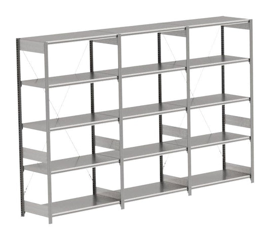 BITO Småvarereolpakke H2000×D524 mm – L3074, 3 seksjoner