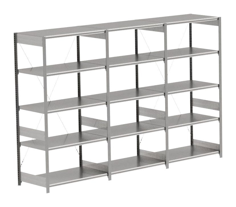 BITO Småvarereolpakke H2000×D624 mm – L3074, 3 seksjoner
