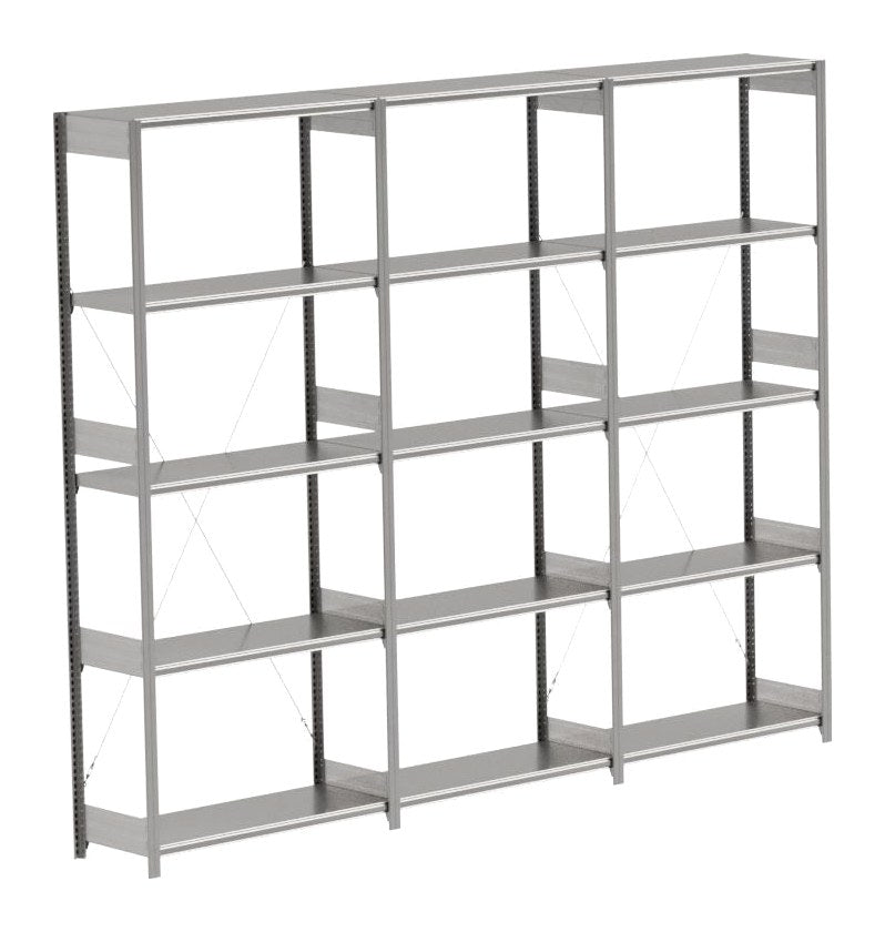 BITO Småvarereolpakke H2500×D424 mm – L3074, 3 seksjoner