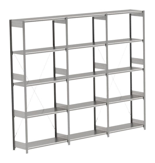 BITO Småvarereolpakke H2500×D424 mm – L3074, 3 seksjoner