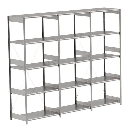 BITO Småvarereolpakke H2500×D624 mm – L3074, 3 seksjoner