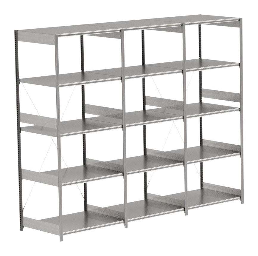 BITO Småvarereolpakke H2500×D824 mm – L3074, 3 seksjoner