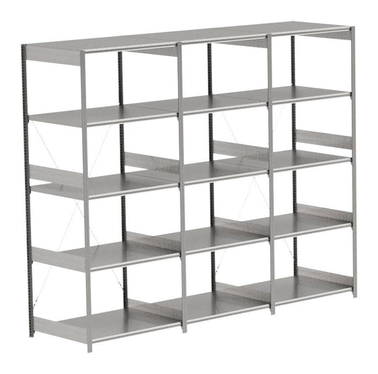 BITO Småvarereolpakke H2500×D824 mm – L3074, 3 seksjoner