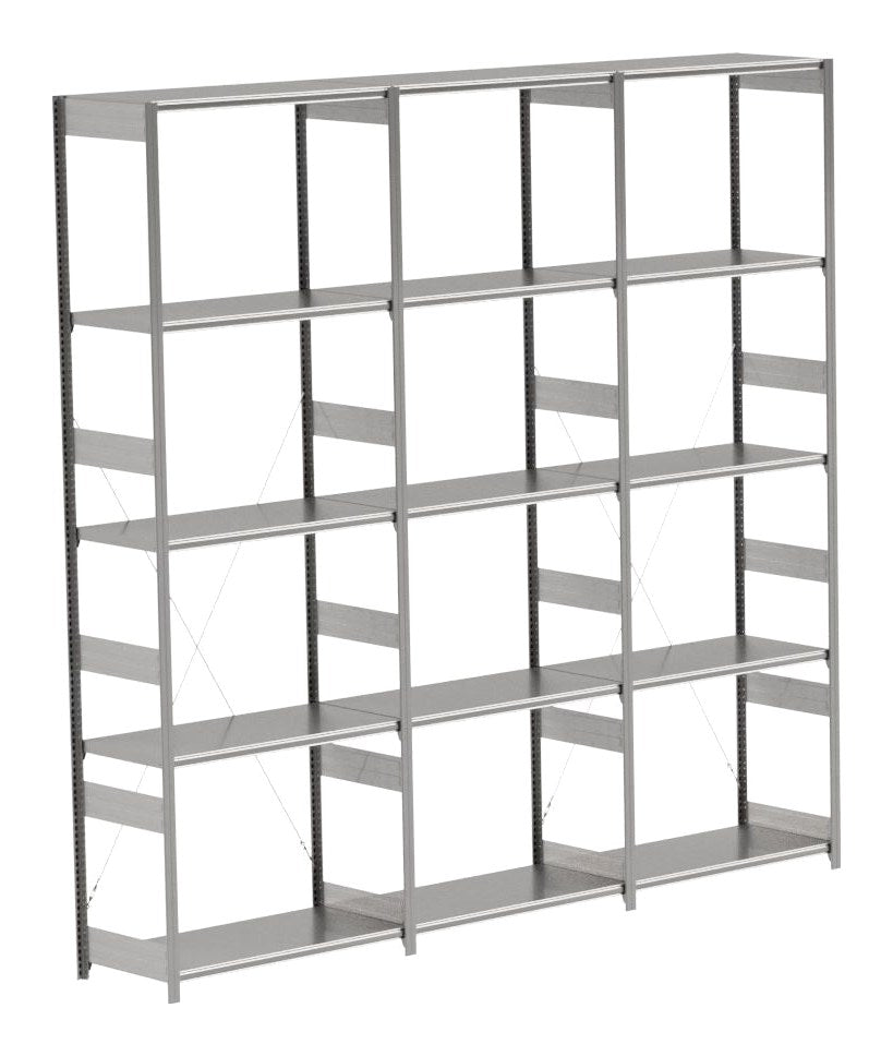 BITO Småvarereolpakke H3000×D524 mm – L3074, 3 seksjoner
