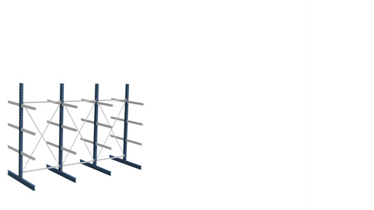 Produktbilde av SV dobbel grenreol i stål, L4580 × H3540 × D1260mm, 4 nivå