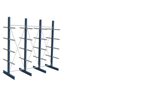 Produktbilde av SV dobbel grenreol i stål, L4610 × H5030 × D1320mm, 5 nivå