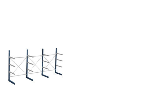 Produktbilde av SV enkel grenreol i stål, L4560 × H2490 × D1120mm, 4 nivå