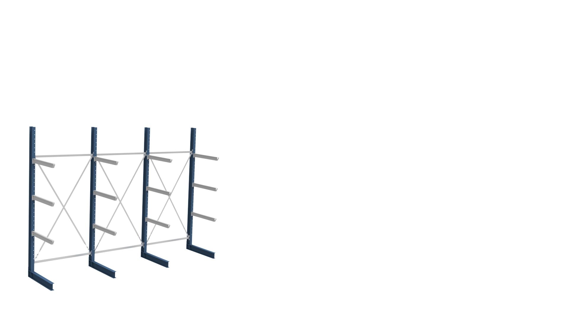 Produktbilde av SV enkel grenreol i stål, L4580 × H3540 × D1260mm, 4 nivå