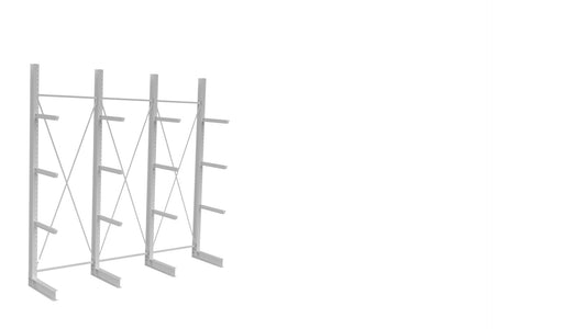 Produktbilde av SV enkel grenreol i stål, L4610 × H5030 × D1320mm, 4 nivå
