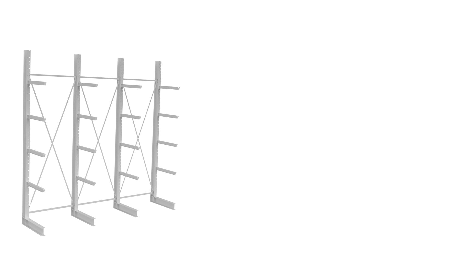 Produktbilde av SV enkel grenreol i stål, L4610 × H5030 × D1320mm, 5 nivå