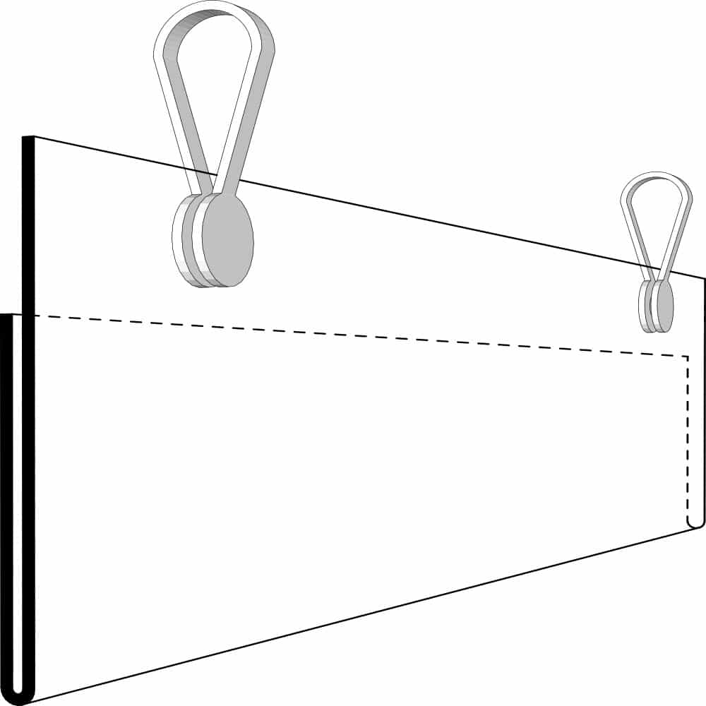 Etikettholder - 2stk klips - 210x75mm - 50stk