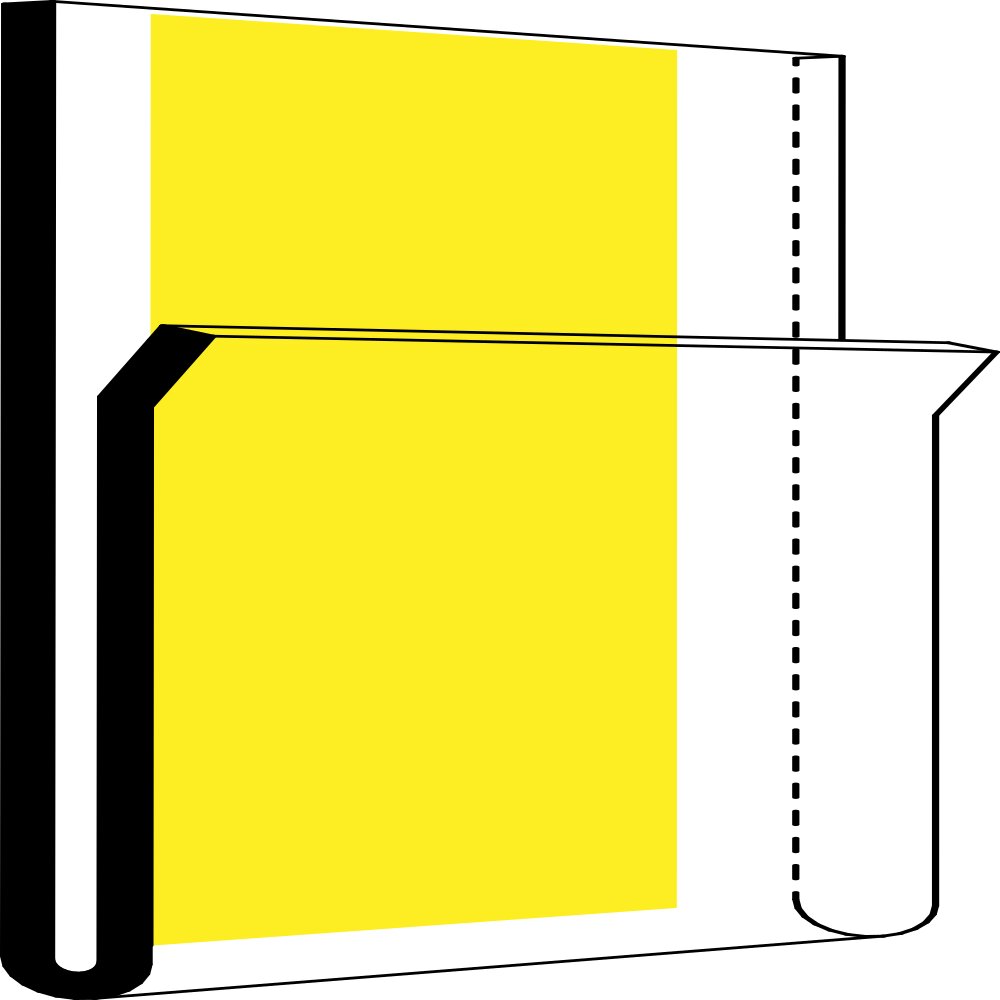 Etikettholder - dobbeltsidig tape - 75x150mm - 50stk