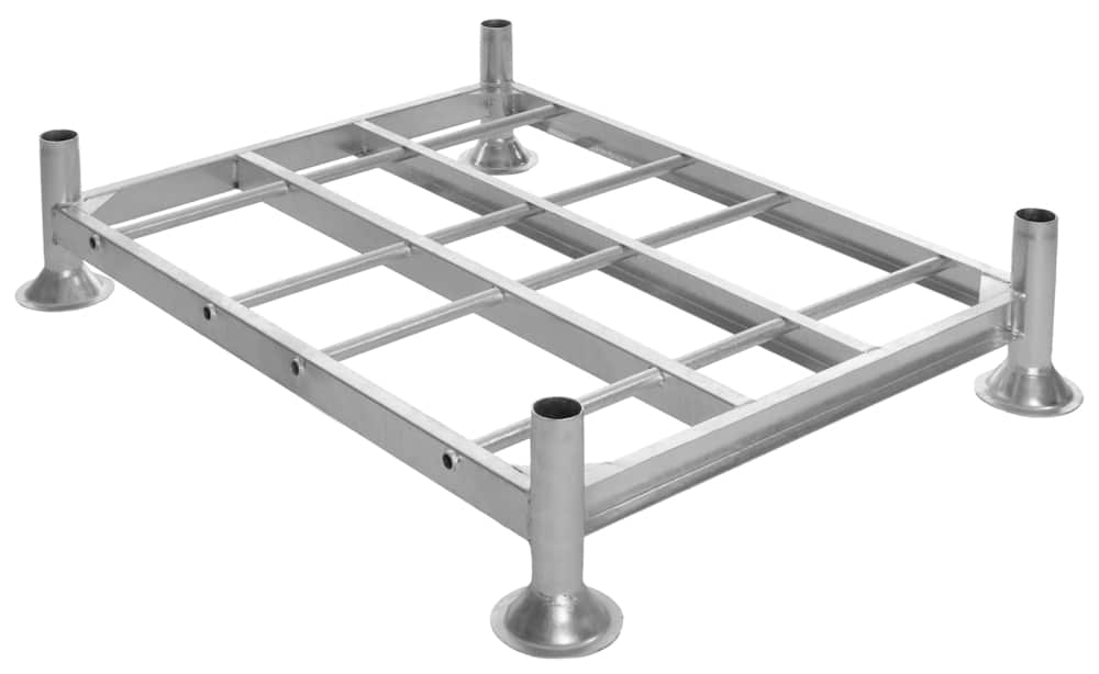Stålpall fra reolteknikk, med firkantrør og fotprofiler